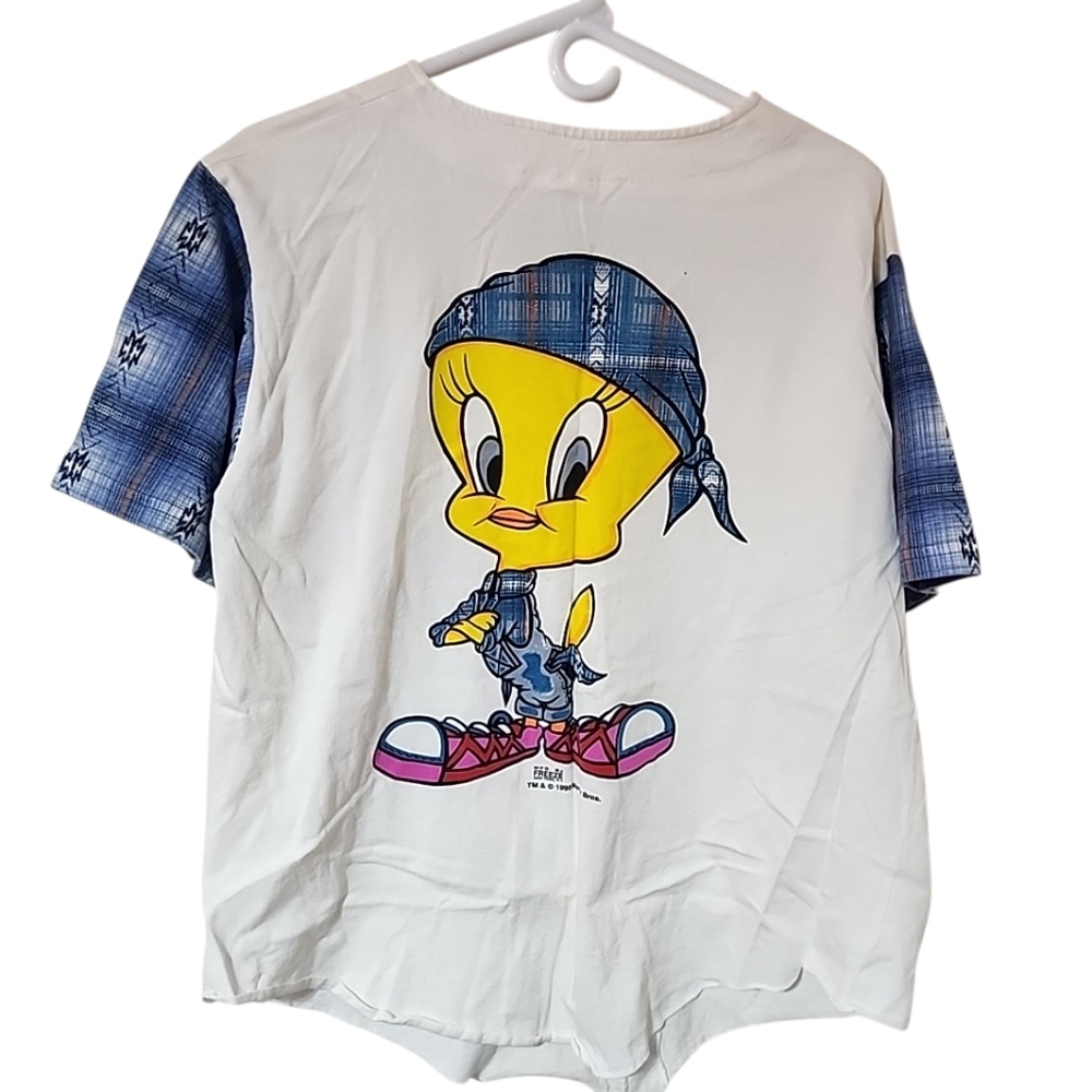 Vintage 90s Tweety Bird Baseball Shirt XL – Freeze Looney Tunes Retro - Picture 8 of 8